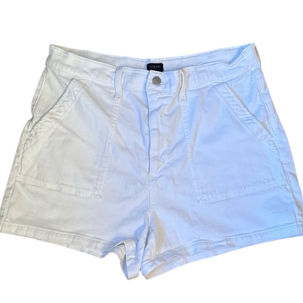J. Crew White Utility Denim Cargo Shorts 32